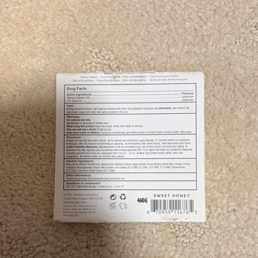 jane iredale Mineral Foundation Refill - Sweet Honey New in Box SPF 20 - Picture 2 of 2